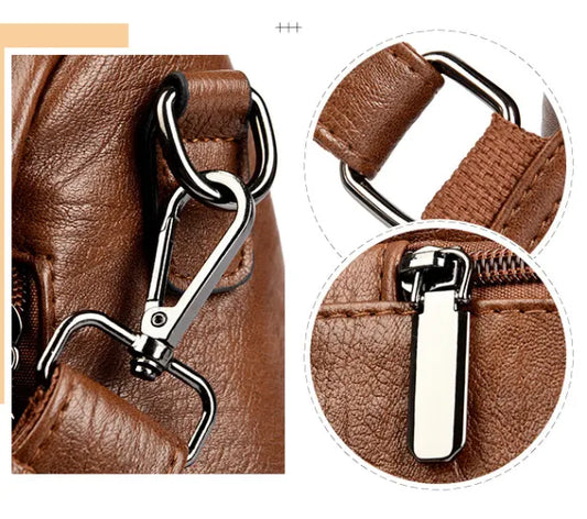 Black Women's Anti-Theft Backpack Purse Soft Faux Leather Convertible Rucksack Shoulder Bag Large Capacity 31cm for Travel Work Daily Use - Image 2
