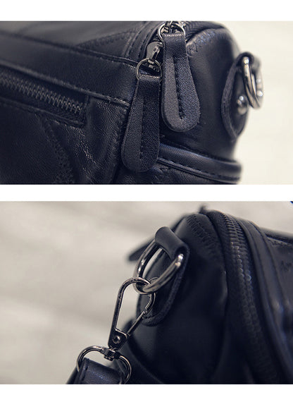 Women's Black Studded Handbag Soft PU Leather Crossbody Shoulder Bag with Rivets Trendy Box Purse 22cm for Travel Party - Image 4