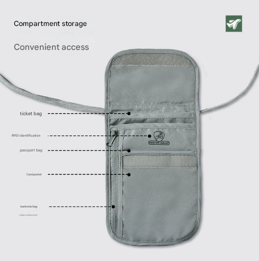 Black 2 Pack RFID Blocking Travel Neck Pouch Passport Holder & Document Organiser Water Resistant Hidden Security Wallet for International Travel - Image 2
