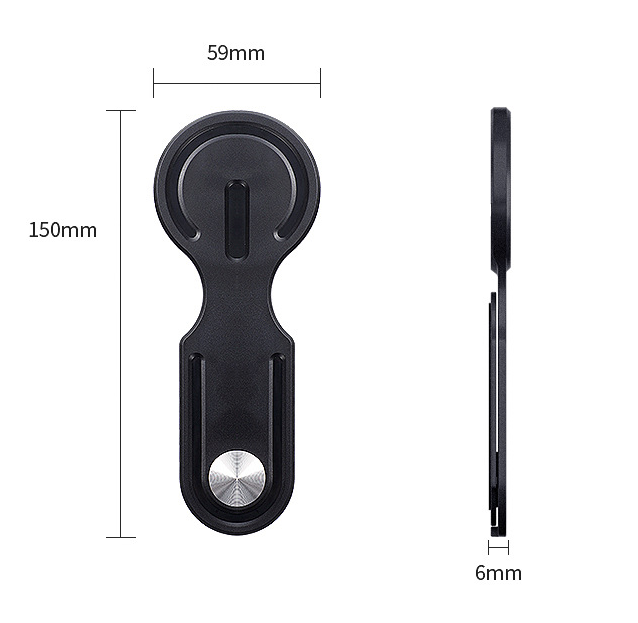 White Magnetic Laptop Phone Holder Side Mount Expansion Bracket Slim 6mm Foldable Stand with Metal Ring for Dual Screen Work Office Setup - Image 3
