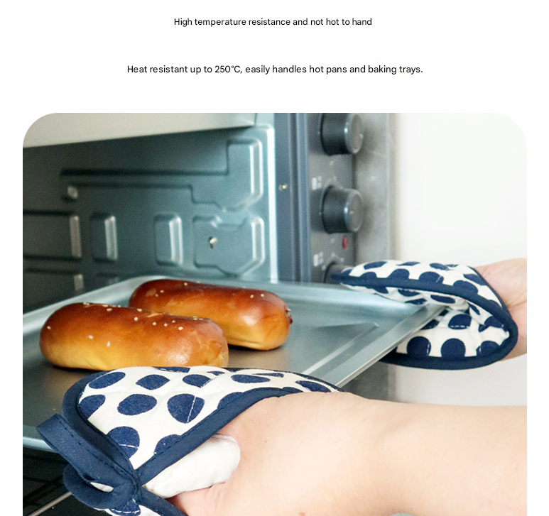 Red 2 Pack Heart Shaped Oven Mitts Heat Resistant Cotton Pot Holders Double Layer Thick Insulation Kitchen Gloves for Baking Cooking - Image 4