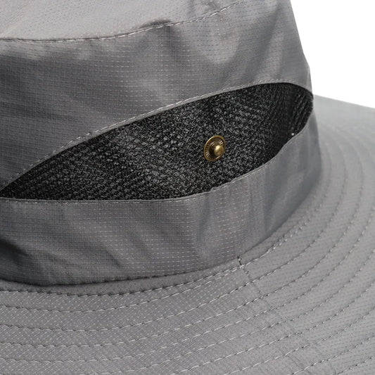 Black Outdoor Mosquito Head Net Hat with 40cm Mesh Shield - Wide Brim Sun Protection Bucket Hat for Fishing and Hiking - Quick Dry Breathable Cap - Image 3