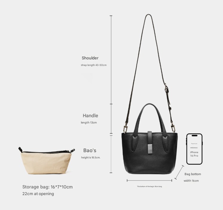 Brown Women's Vegetable Tanned Leather Bucket Bag Minimalist Crossbody Handbag with Inner Canvas Pouch for Work Daily Use - Image 3