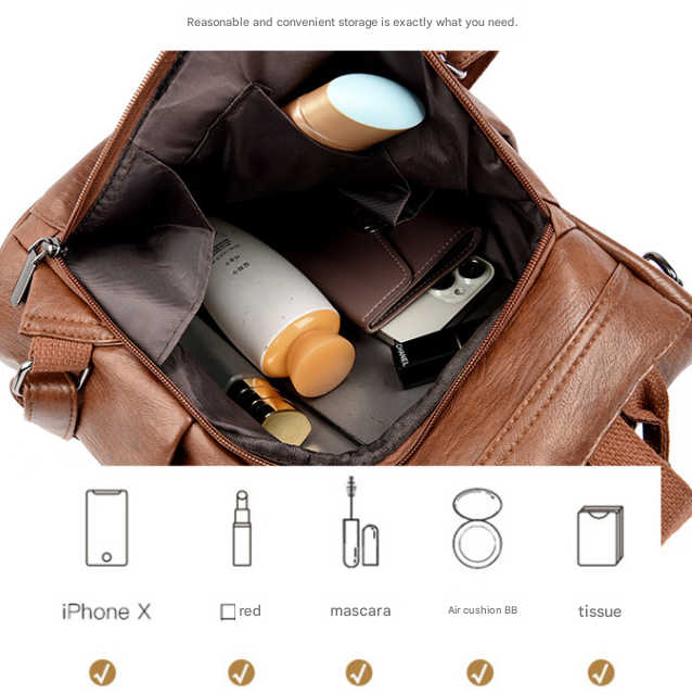 White Women's Anti-Theft Backpack Purse Soft Faux Leather Convertible Rucksack Shoulder Bag Large Capacity 31cm for Travel Work Daily Use - Image 4