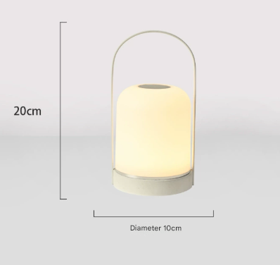 White Portable LED Table Lamp Rechargeable Touch Dimmable Lantern 3 Colour Modes Night Light for Bedroom Camping Outdoor Dining 20cm - Image 2