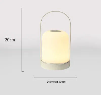 White Portable LED Table Lamp Rechargeable Touch Dimmable Lantern 3 Colour Modes Night Light for Bedroom Camping Outdoor Dining 20cm - Image 2