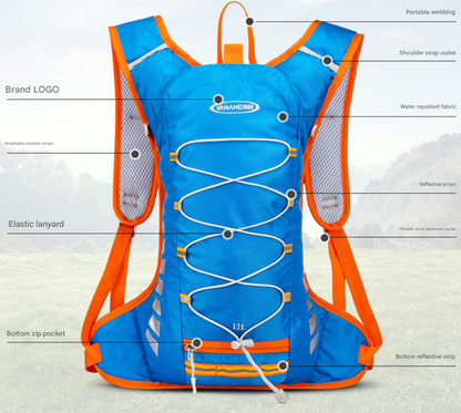 Black-green Lightweight Outdoor Sports Backpack Breathable Hiking Daypack Compact Running Cycling Bag with Bungee Storage 45cm for Travel - Image 2