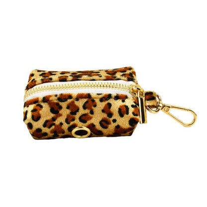 M Luxury 5 Piece Dog Harness and Collar Set Leopard Print with Leash Bow Tie & Waste Bag Holder Gold Metal Buckle Walking Gear - Image 6