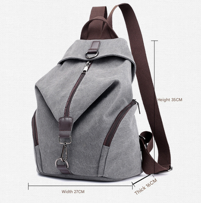 Black Women's Vintage Canvas Backpack Casual Daypack Retro College School Bag Large Capacity Rucksack for Travel Work & Daily Use - Image 2