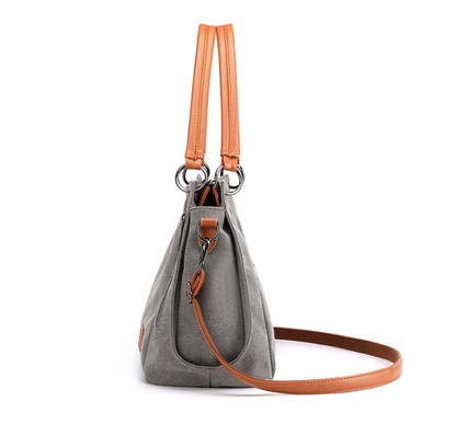 Black Women's Canvas Hobo Handbag Large Shoulder Tote Bag Adjustable Crossbody Strap Casual Purse 40cm for Work School Travel - Image 3