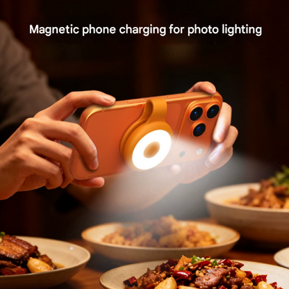 Blue Mini Magnetic Selfie Light Clip-On LED Phone Fill Light Rechargeable 500mAh 5 Lighting Modes Portable Video Light for Vlogging & Zoom Calls - Image 5