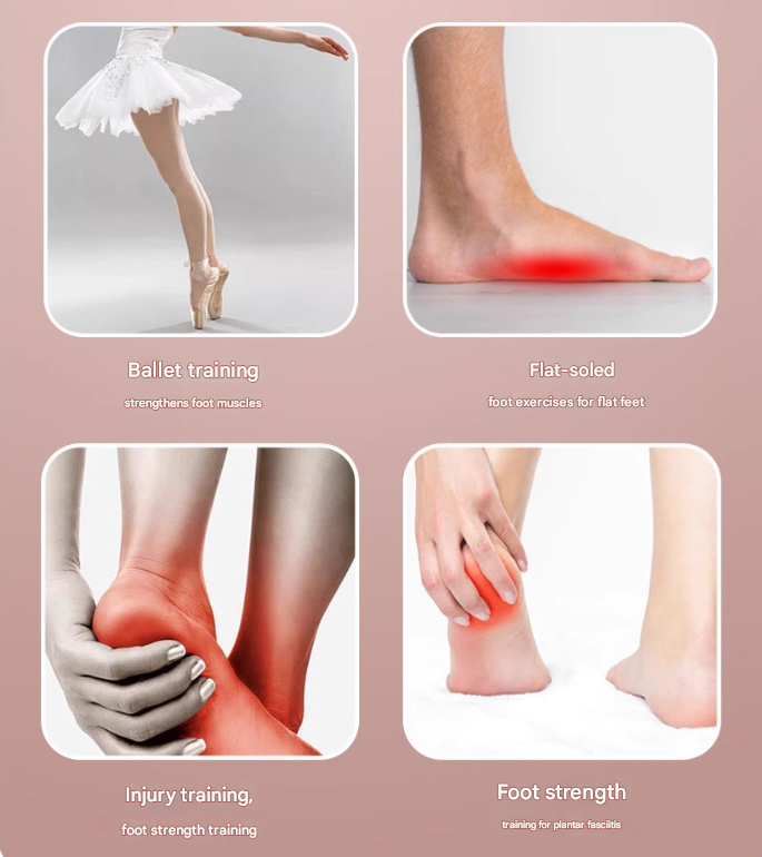 Pink Adjustable Foot Arch Trainer Toe Grip Exerciser Spring Resistance Strengthening Tool for Flat Feet & Ballet 29cm - Image 4