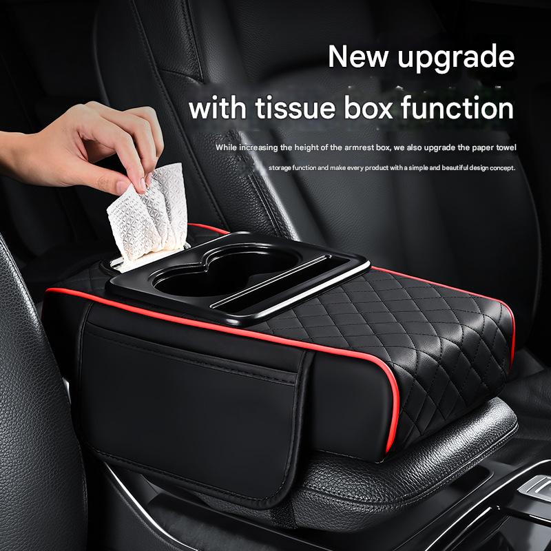 Premium Car Armrest Organizer & Comfort Pad(Beige) - Image 4
