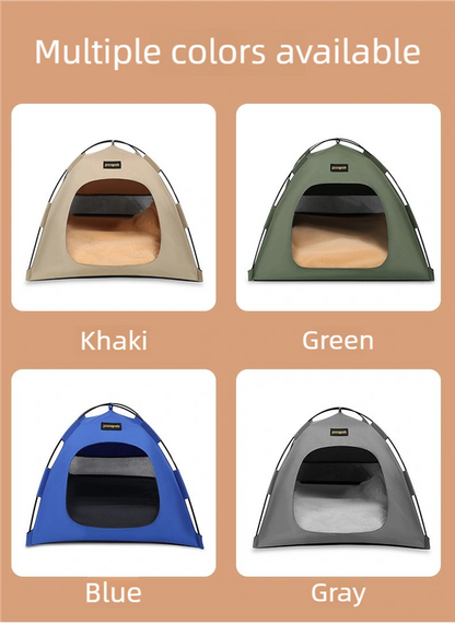 Small Size Pet Tent for Cats & Dogs(Khaki) - Portable Comfort Shelter with Soft Cushion - Image 3