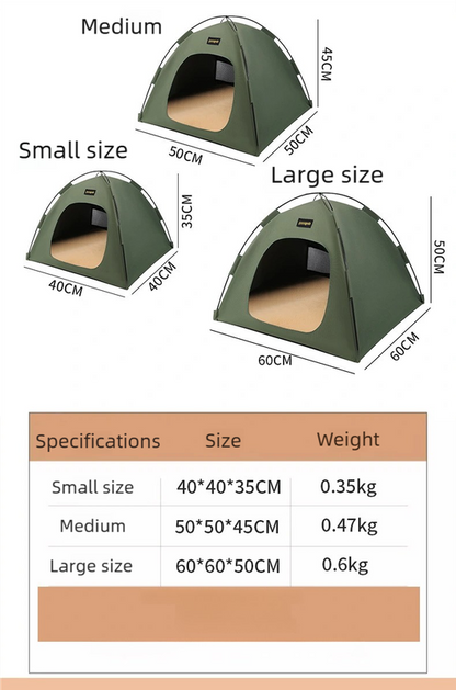 Small Size Pet Tent for Cats & Dogs(Khaki) - Portable Comfort Shelter with Soft Cushion - Image 4