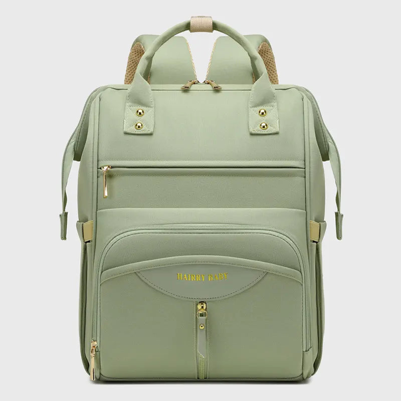 Multifunctional Diaper Bag Backpack(Green) - Large Capacity & Organized Storage for Baby Essentials