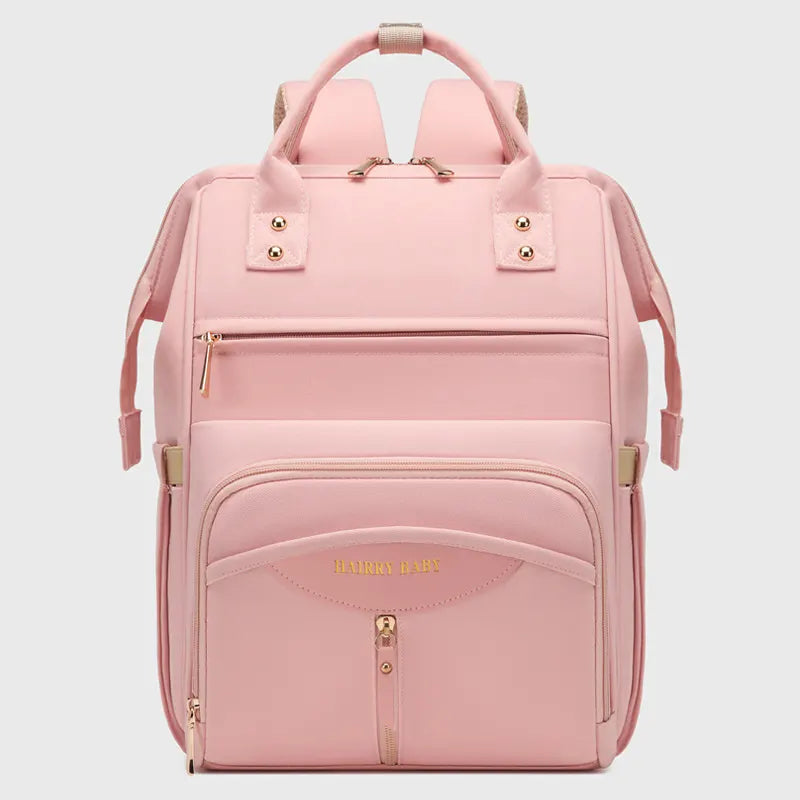 Multifunctional Diaper Bag Backpack(Pink) - Large Capacity & Organized Storage for Baby Essentials