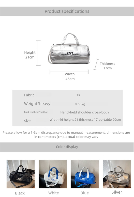 Lightweight Sports Bag with Dedicated Shoe and Wet Gear Zone(silver) - Image 2