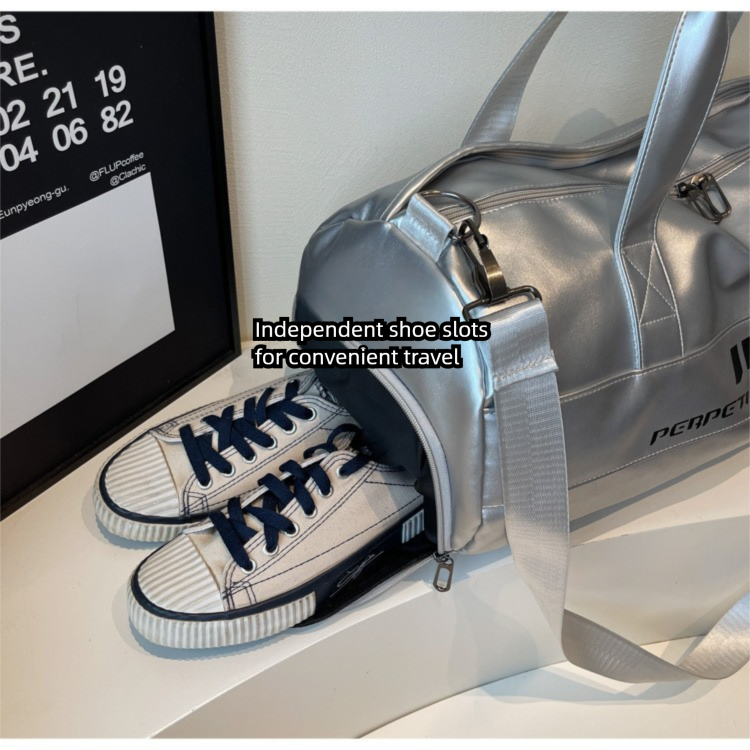 Lightweight Sports Bag with Dedicated Shoe and Wet Gear Zone(silver) - Image 3