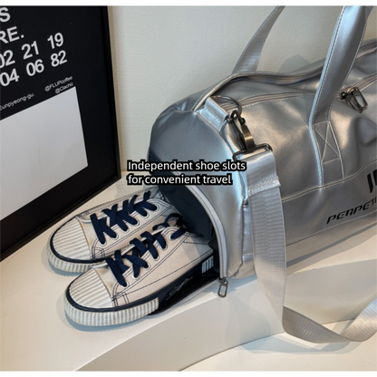 Lightweight Sports Bag with Dedicated Shoe and Wet Gear Zone(silver) - Image 3