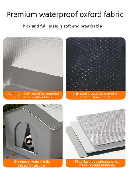 Medium Elevated Indoor/Outdoor Pet Shelter(grey): Waterproof, Insulated for All-Season Warmth - Image 3