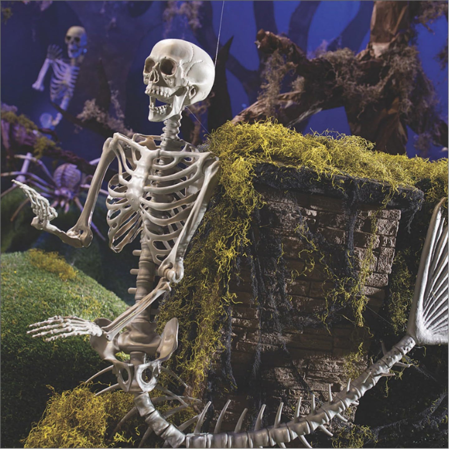 Halloween 31.5 inch  Poseable Mermaid Skeleton Prop Haunted Decor - Image 2
