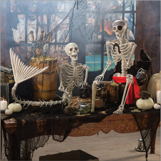 Halloween 31.5 inch  Poseable Mermaid Skeleton Prop Haunted Decor - Image 3