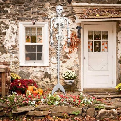 Halloween 31.5 inch  Poseable Mermaid Skeleton Prop Haunted Decor - Image 5