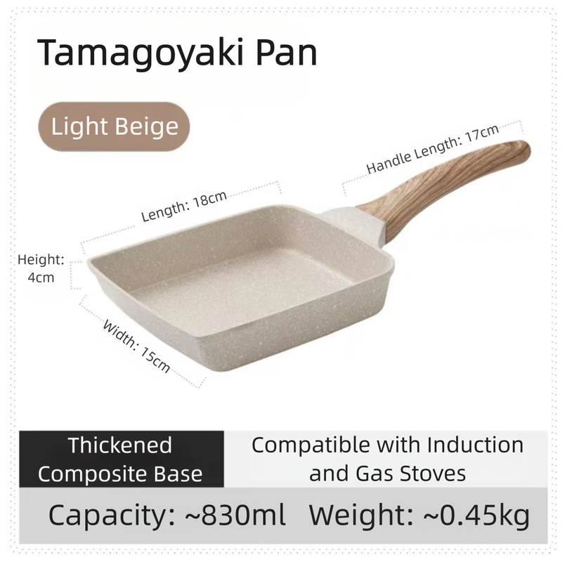 White Rectangular Non-Stick Frying Pan 19×14×4cm - Open, Induction & Gas Compatible - Image 2