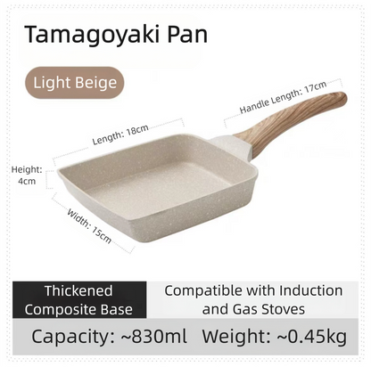 White Rectangular Non-Stick Frying Pan 19×14×4cm - Open, Induction & Gas Compatible - Image 2