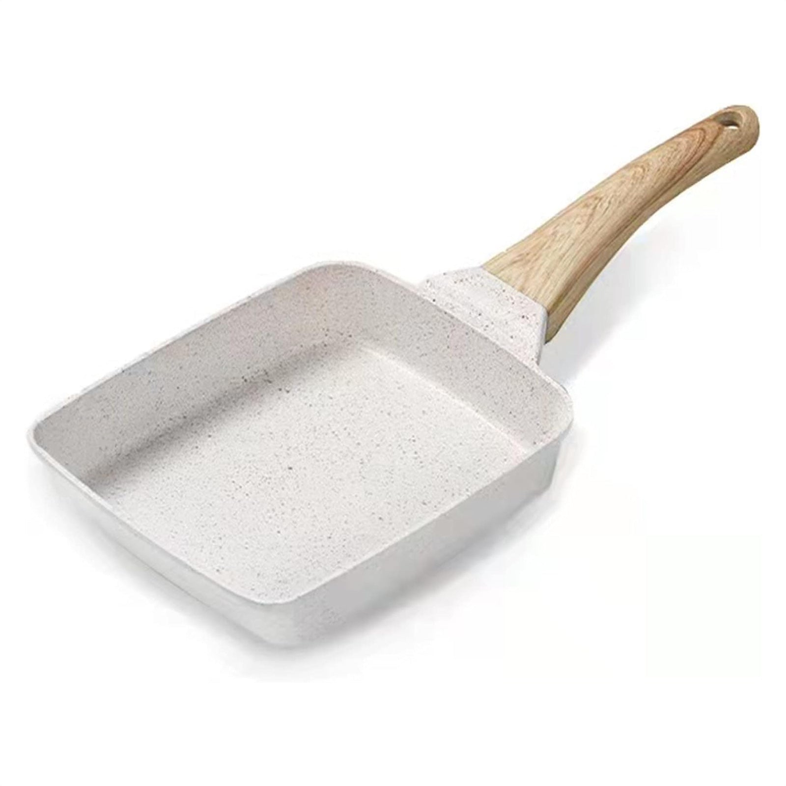 White Rectangular Non-Stick Frying Pan 19×14×4cm - Open, Induction & Gas Compatible - Image 3