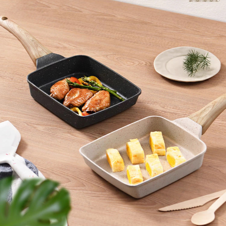 White Rectangular Non-Stick Frying Pan 19×14×4cm - Open, Induction & Gas Compatible - Image 6