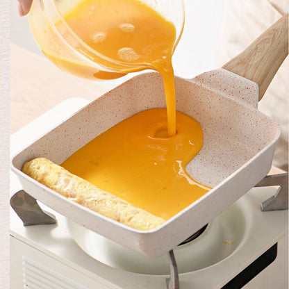 Black Rectangular Non-Stick Frying Pan 19×14×4cm - Open, Induction & Gas Compatible