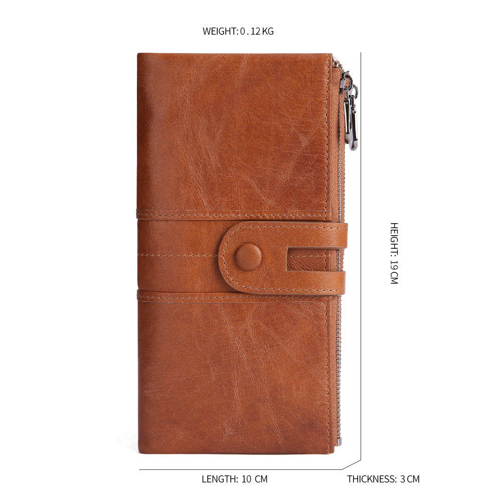 Red Premium Leather Long Wallet Clutch Organizer 19x10x3cm - 15 Card Slots - Image 4