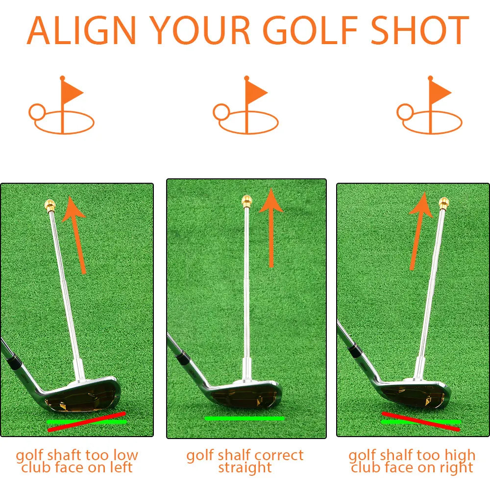 Red Adjustable Magnetic Golf Club Face Alignment and Swing Trainer - Image 3