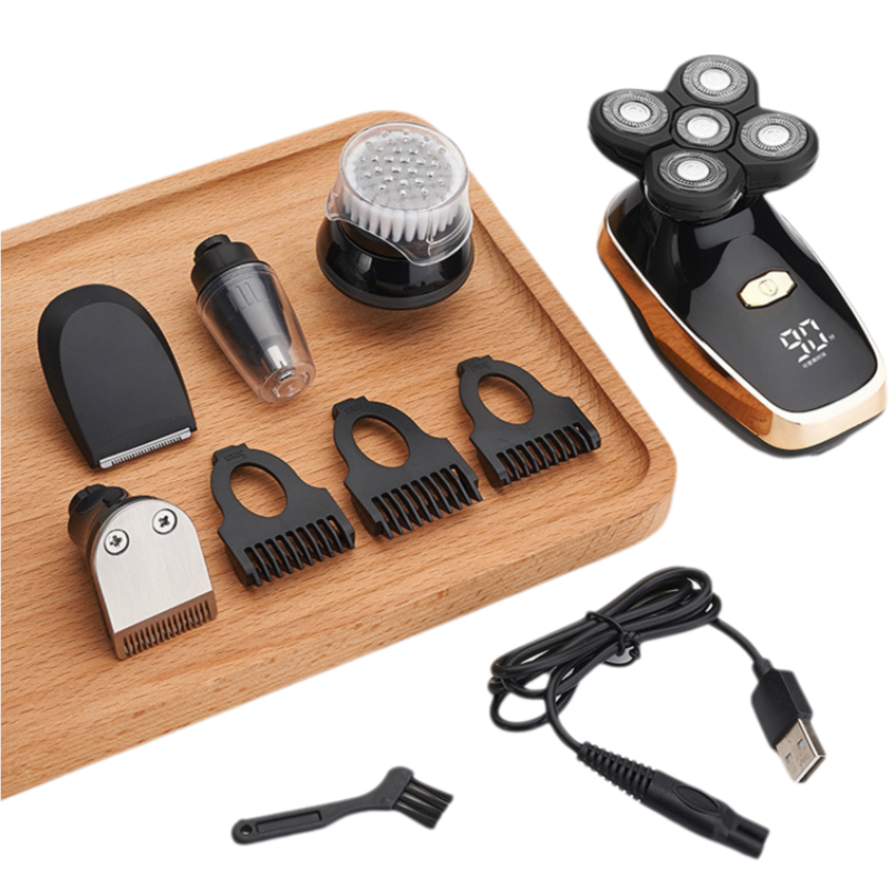 Black 5-in-1 Head Shaver & Grooming Kit - USB Charge - Image 2