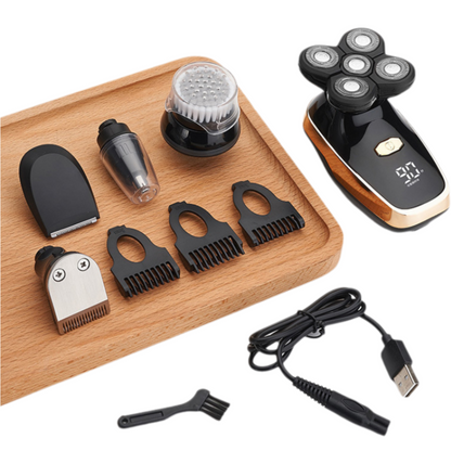 Black 5-in-1 Head Shaver & Grooming Kit - USB Charge - Image 2