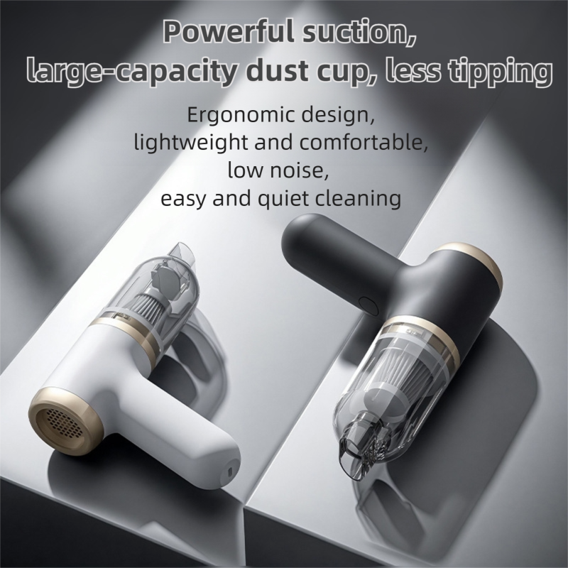 Black Portable 2-in-1 Cordless Vacuum Duster Kit with 2 Attachments - Image 2