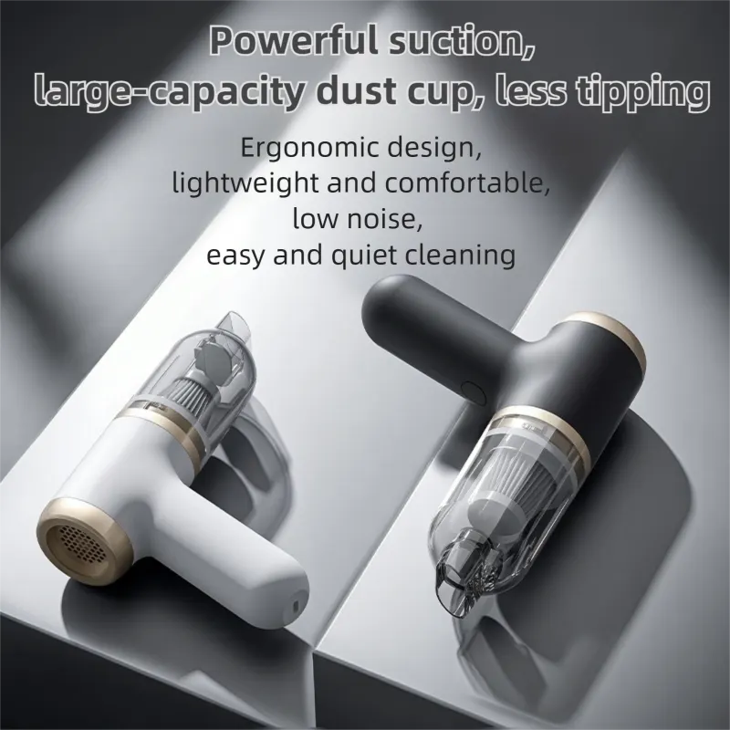 Black Portable 2-in-1 Cordless Vacuum Duster Kit with 2 Attachments - Image 2