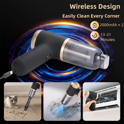 White Portable 2-in-1 Cordless Vacuum Duster Kit with 2 Attachments - Image 3