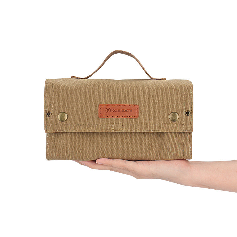 Green canvas spice storage box (9.1 x 4.7 x 2.8 inches) With 10 bottles - Image 5
