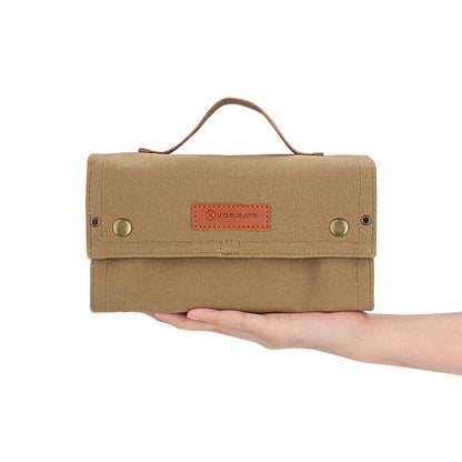 Green canvas spice storage box (9.1 x 4.7 x 2.8 inches) With 10 bottles - Image 5