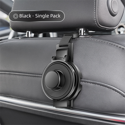 Black 3-in-1 Car Headrest Organizer Hook