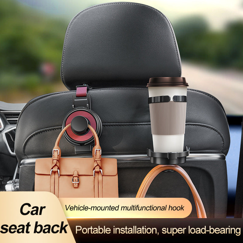 Black 3-in-1 Car Headrest Organizer Hook - Image 3