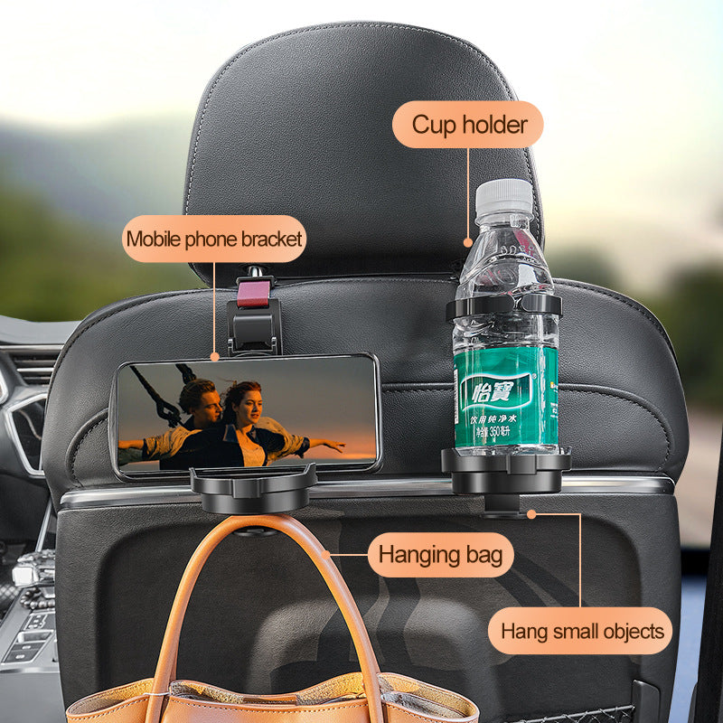 Orange 3-in-1 Car Headrest Organizer Hook - Image 4