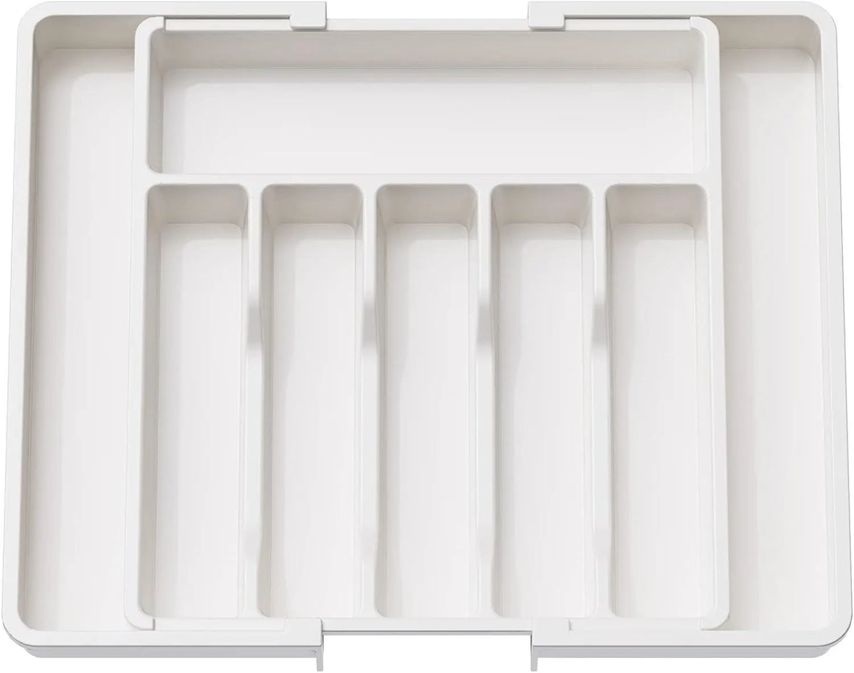 White Adjustable Cutlery Tray (33-57cm)