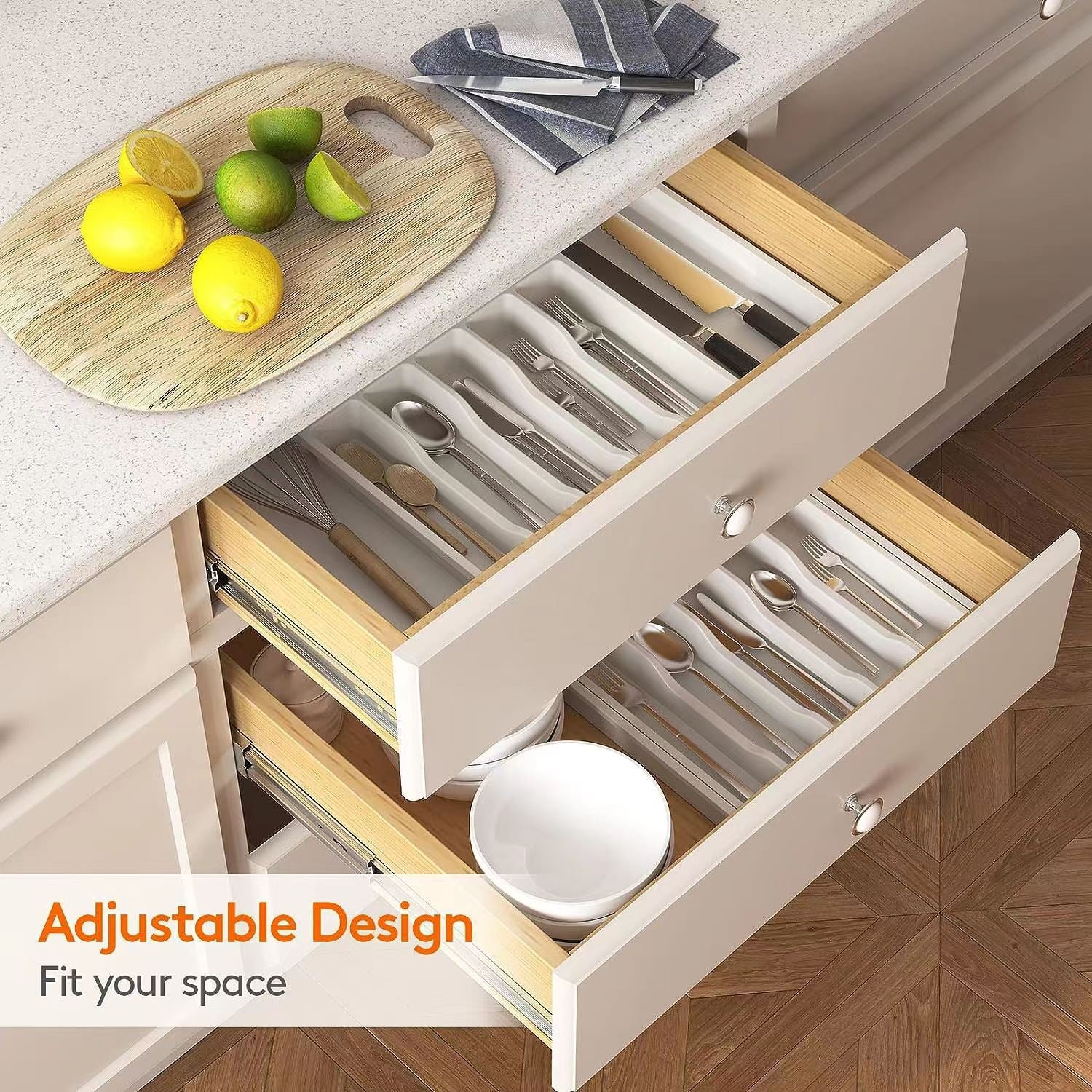 Grey Adjustable Cutlery Tray (33-57cm)  - Image 4