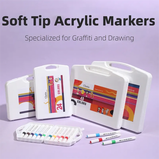 60 Color Acrylic Markers - Soft Brush Tip - Image 2
