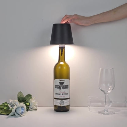Gold Cordless Tri-Color Wine Bottle LED Lamp