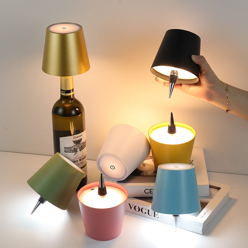 Cream-Coffee Cordless Tri-Color Wine Bottle LED Lamp - Image 4